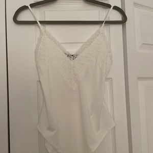 White lace body suit